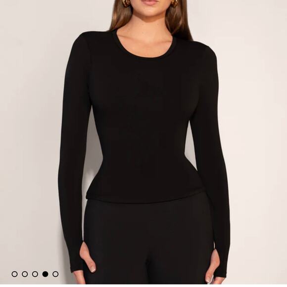 TA3 Tops - TA3 Shapey Long Sleeve Crew Neck Top Corset Black Size Medium